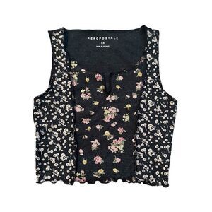 Aeropostale Floral Cropped Tank